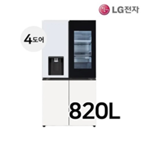 [LG전자] 디오스 오브제컬렉션 노크온매직스페이스 얼음정수기 820L 냉장고 W823GYW472S