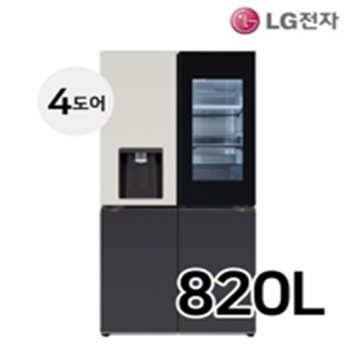 [LG전자] 디오스 오브제컬렉션 노크온매직스페이스 얼음정수기 820L 냉장고 W823MGB472S